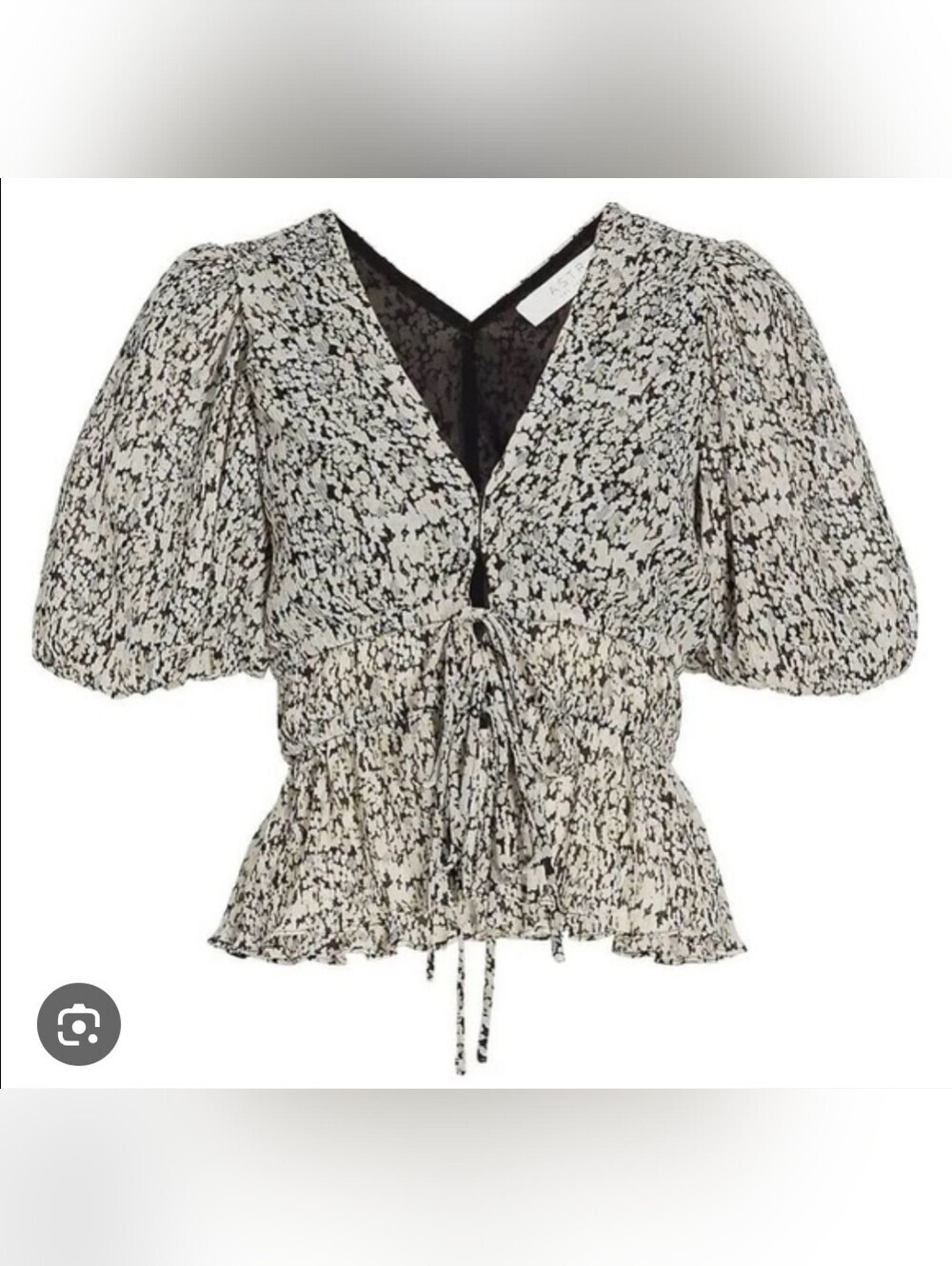 ASTR The Label Floral Tie Front Blouse Large